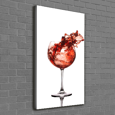 Verticaal schilderij op canvas Een glas wijn