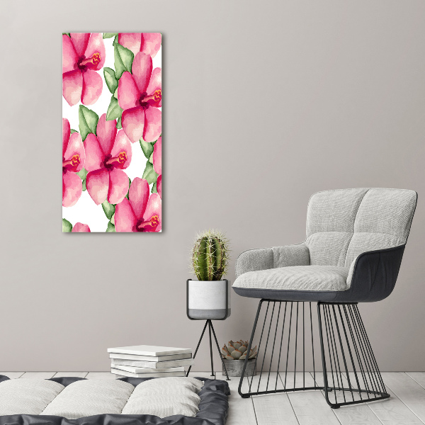 Verticale foto op canvas Tropische bloemen