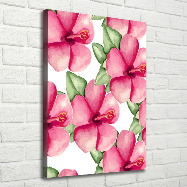 Verticale foto op canvas Tropische bloemen