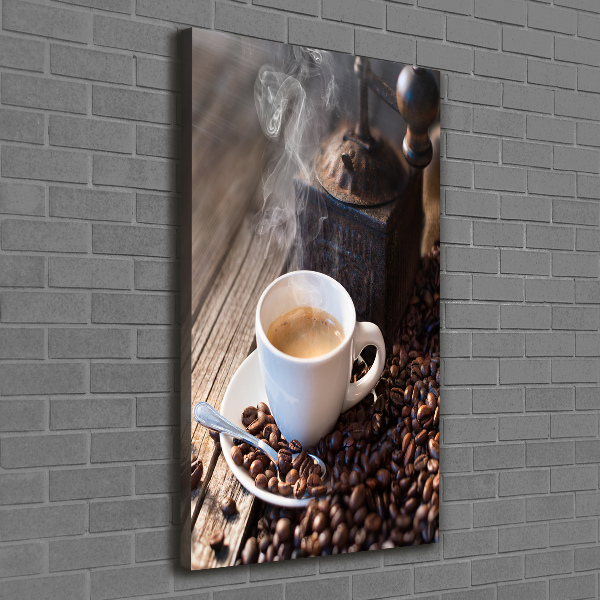 Verticaal schilderij op canvas Een kopje koffie