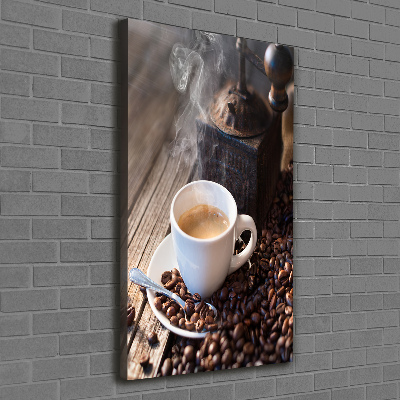 Verticaal schilderij op canvas Een kopje koffie