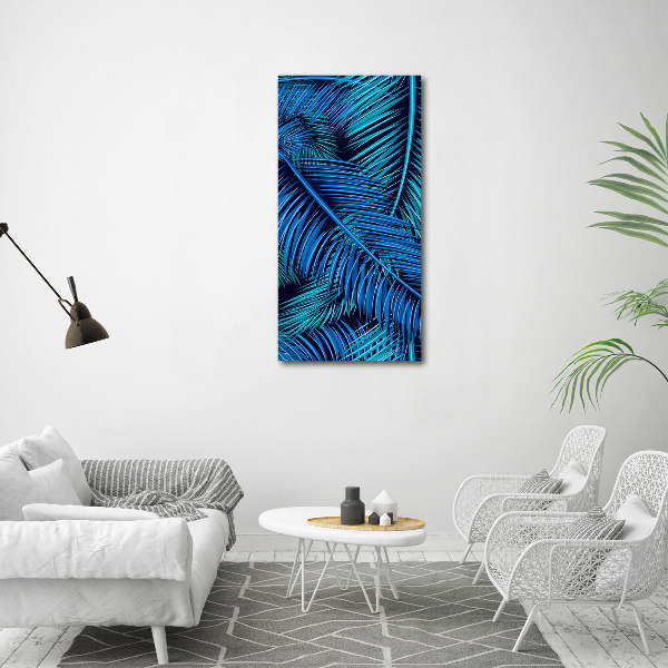 Verticaal canvasschilderij Palmbladeren