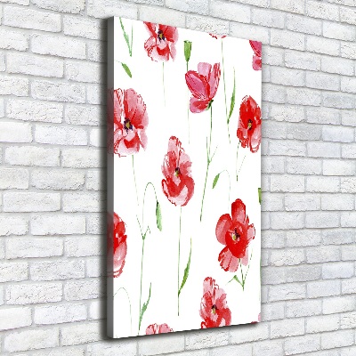 Verticale canvasfoto Klaprozen