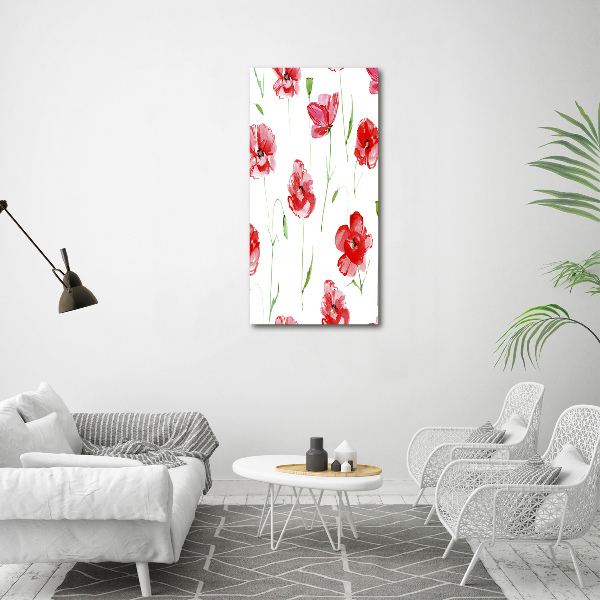 Verticale canvasfoto Klaprozen