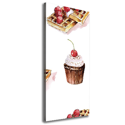 Verticale foto op canvas Muffins en wafels