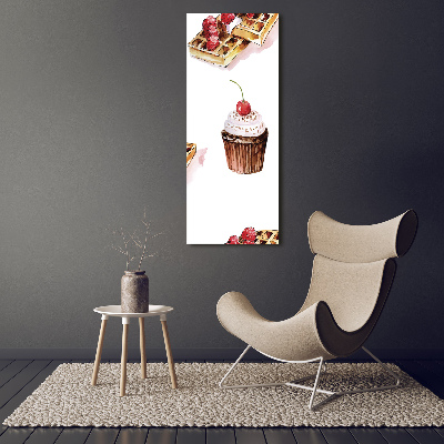Verticale foto op canvas Muffins en wafels