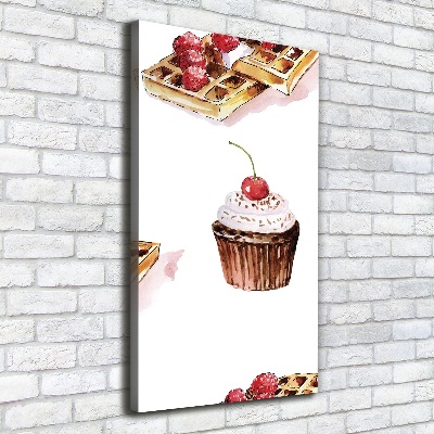 Verticale foto op canvas Muffins en wafels