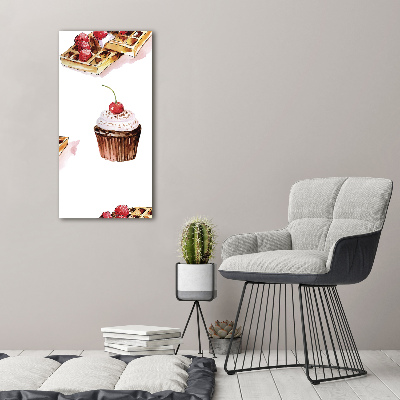 Verticale foto op canvas Muffins en wafels