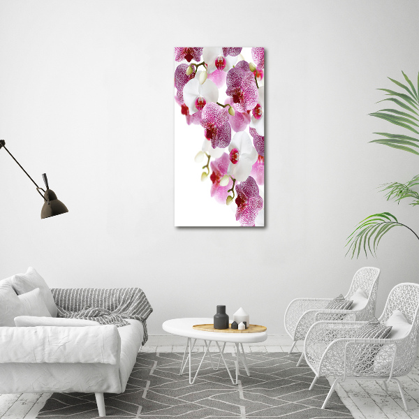 Verticaal canvasschilderij Orchidee