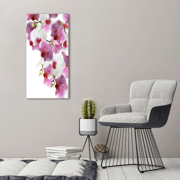 Verticaal canvasschilderij Orchidee