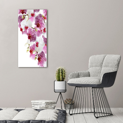 Verticaal canvasschilderij Orchidee