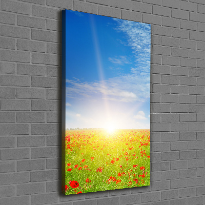 Foto obraz na płótnie do salonu pionowy Pole maków
