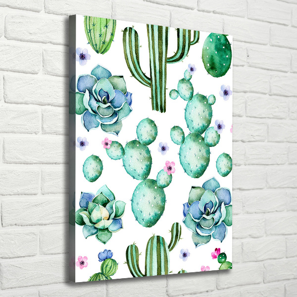 Verticaal canvasschilderij Cactussen