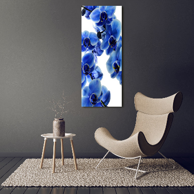 Verticale canvasfoto Blauwe orchidee