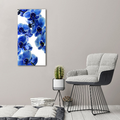 Verticale canvasfoto Blauwe orchidee