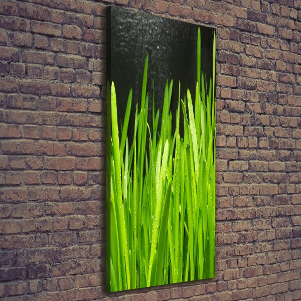 Verticaal canvasschilderij grassprieten