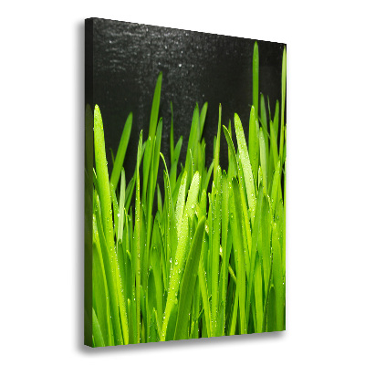 Verticaal canvasschilderij grassprieten