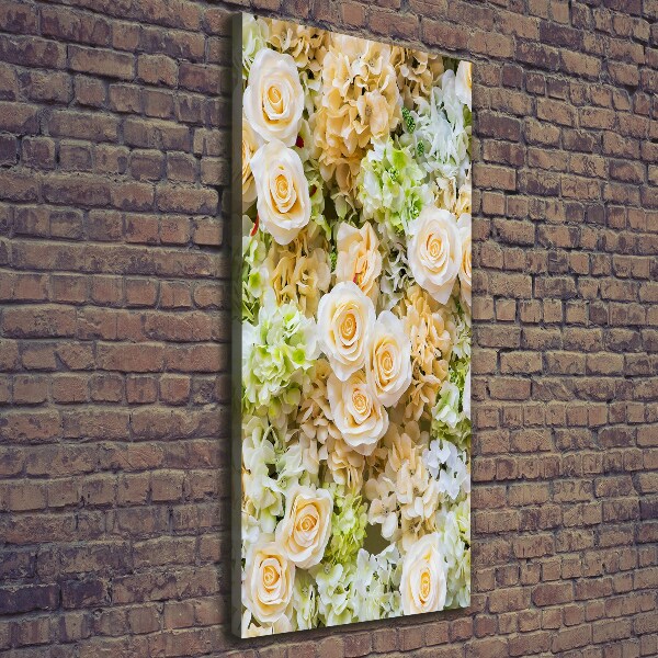 Verticaal schilderij op canvas Bruidsbloemen