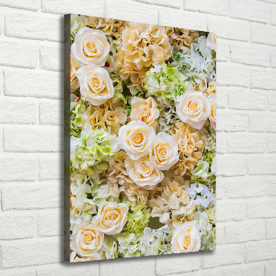Verticaal schilderij op canvas Bruidsbloemen
