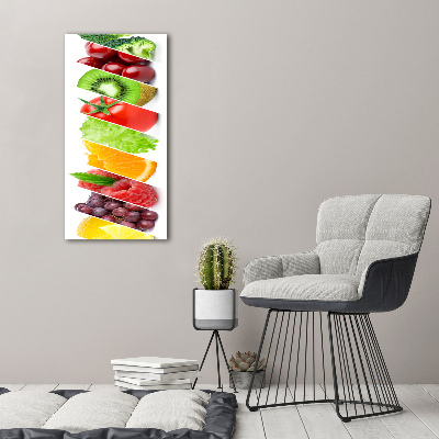 Verticaal schilderij op canvas Groenten en fruit