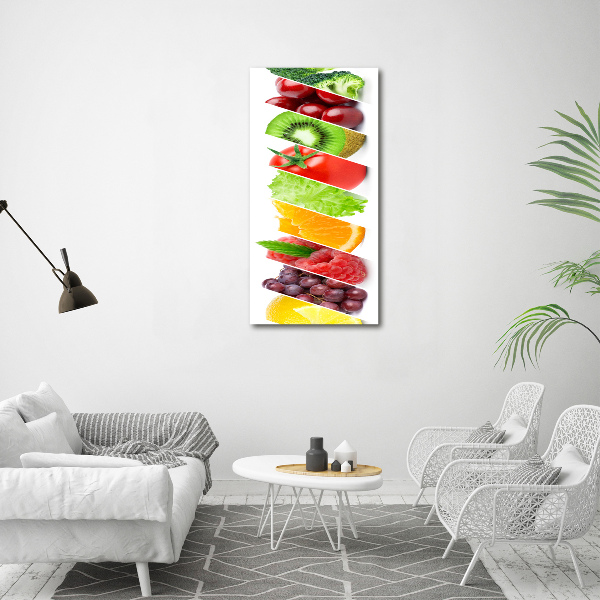 Verticaal schilderij op canvas Groenten en fruit