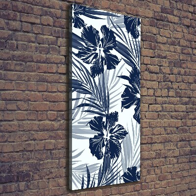 Verticale foto op canvas Tropische bloemen