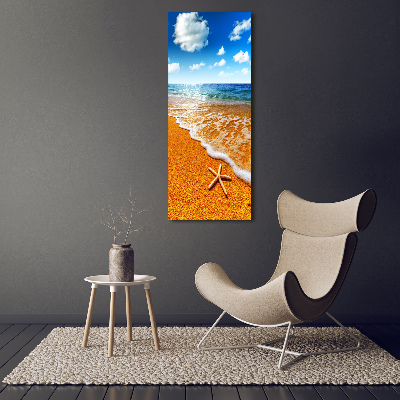 Verticale foto op canvas Zeesterren op het strand