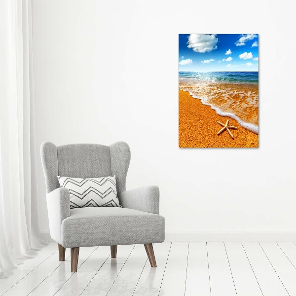 Verticale foto op canvas Zeesterren op het strand