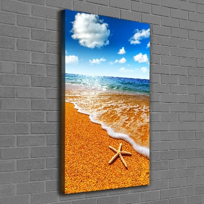 Verticale foto op canvas Zeesterren op het strand