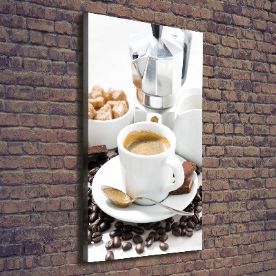 Verticaal canvasschilderij Een kopje koffie