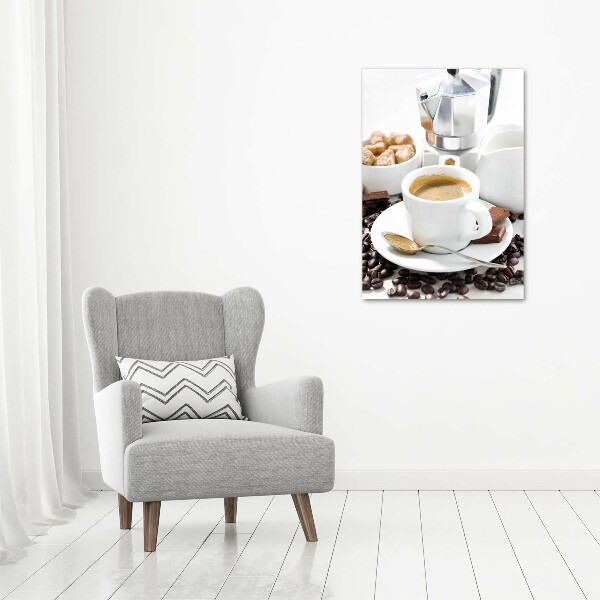 Verticaal canvasschilderij Een kopje koffie