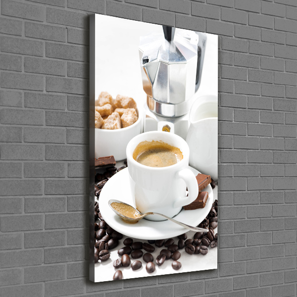 Verticaal canvasschilderij Een kopje koffie
