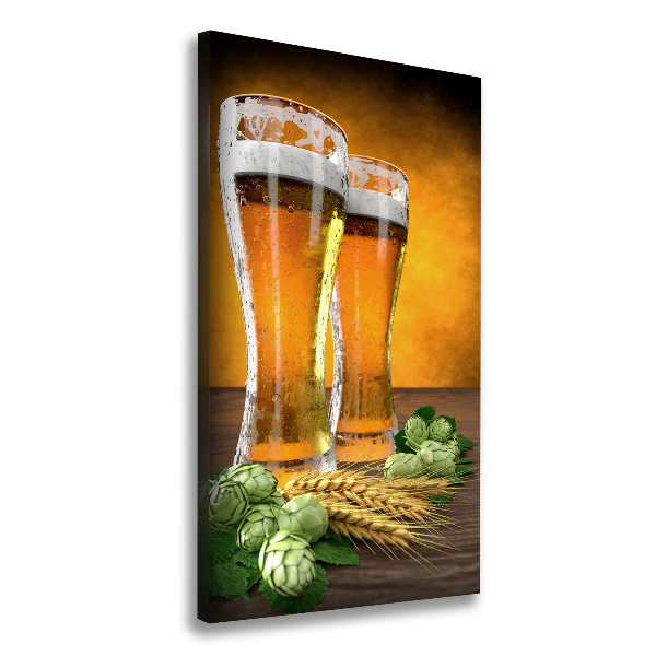 Verticaal schilderij op canvas Twee glazen bier