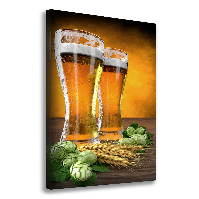 Verticaal schilderij op canvas Twee glazen bier