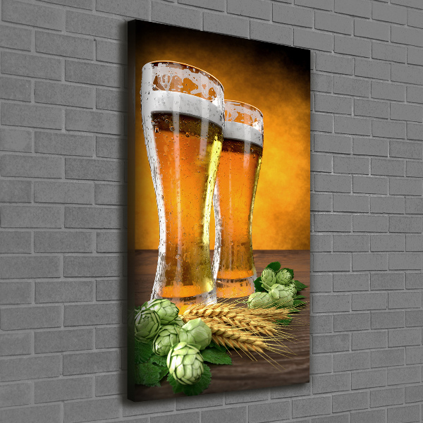 Verticaal schilderij op canvas Twee glazen bier