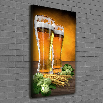 Verticaal schilderij op canvas Twee glazen bier