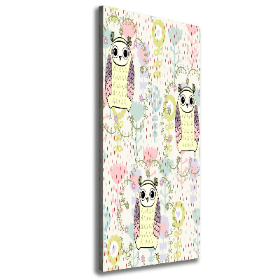 Foto obraz drukowany na płótnie pionowy Sowy