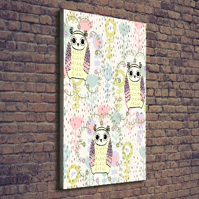 Foto obraz drukowany na płótnie pionowy Sowy