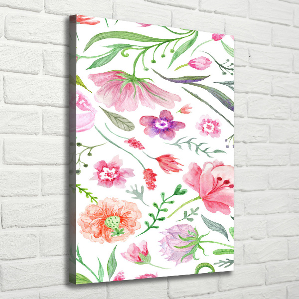 Verticaal schilderij op canvas Wilde bloemen