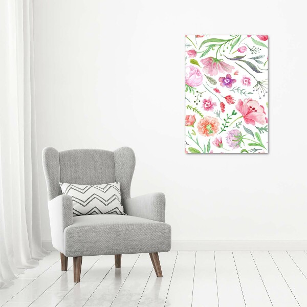 Verticaal schilderij op canvas Wilde bloemen