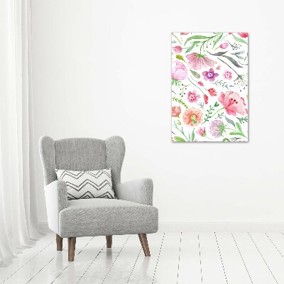 Verticaal schilderij op canvas Wilde bloemen