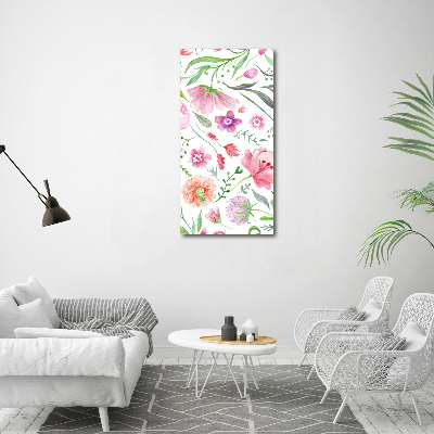 Verticaal schilderij op canvas Wilde bloemen