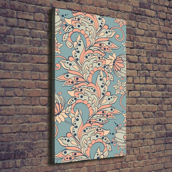 Verticaal canvasschilderij Etnische bloemen