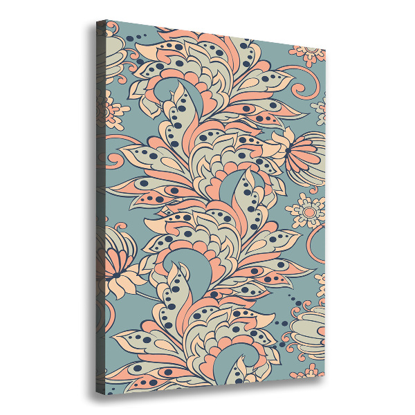 Verticaal canvasschilderij Etnische bloemen