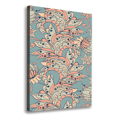 Verticaal canvasschilderij Etnische bloemen