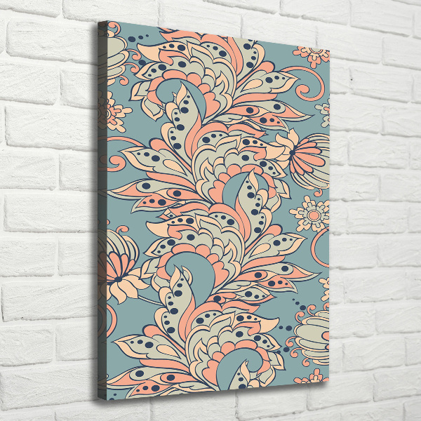 Verticaal canvasschilderij Etnische bloemen