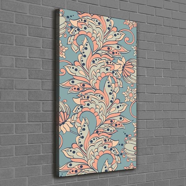Verticaal canvasschilderij Etnische bloemen