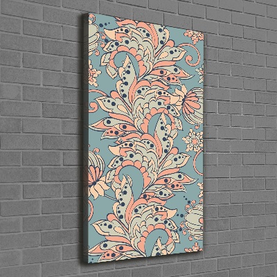 Verticaal canvasschilderij Etnische bloemen