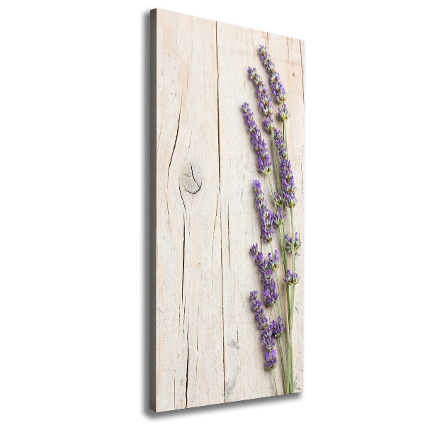 Verticale foto op canvas Lavendel op hout