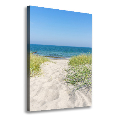 Verticaal canvasschilderij Duinen aan zee
